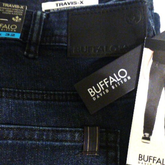 2x Men's BUFFALO JEANS 48 x 32 Slim Straight Stretch Jeans Men's Blue Jeans - Picture 5 of 12